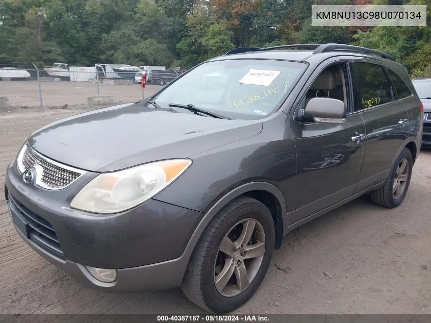 2008 Hyundai Veracruz Gls/Limited/Se VIN: KM8NU13C98U070134 Lot: 40387187