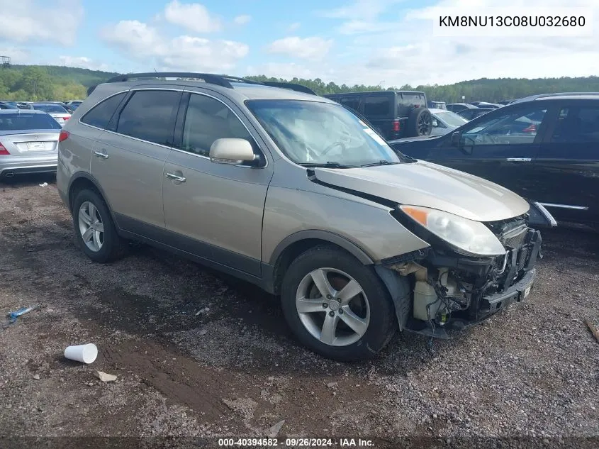 2008 Hyundai Veracruz Gls/Se/Limited VIN: KM8NU13C08U032680 Lot: 40394582