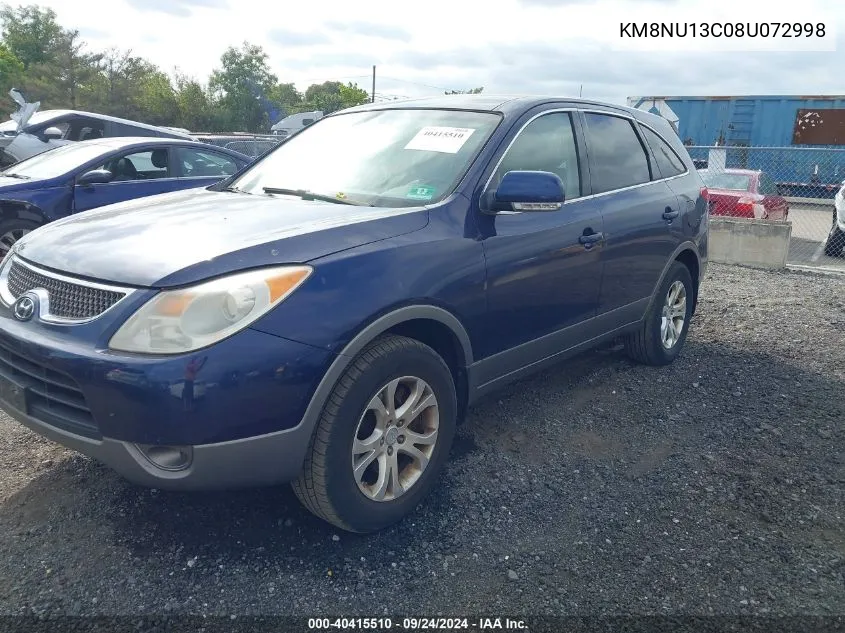 2008 Hyundai Veracruz Gls/Limited/Se VIN: KM8NU13C08U072998 Lot: 40415510