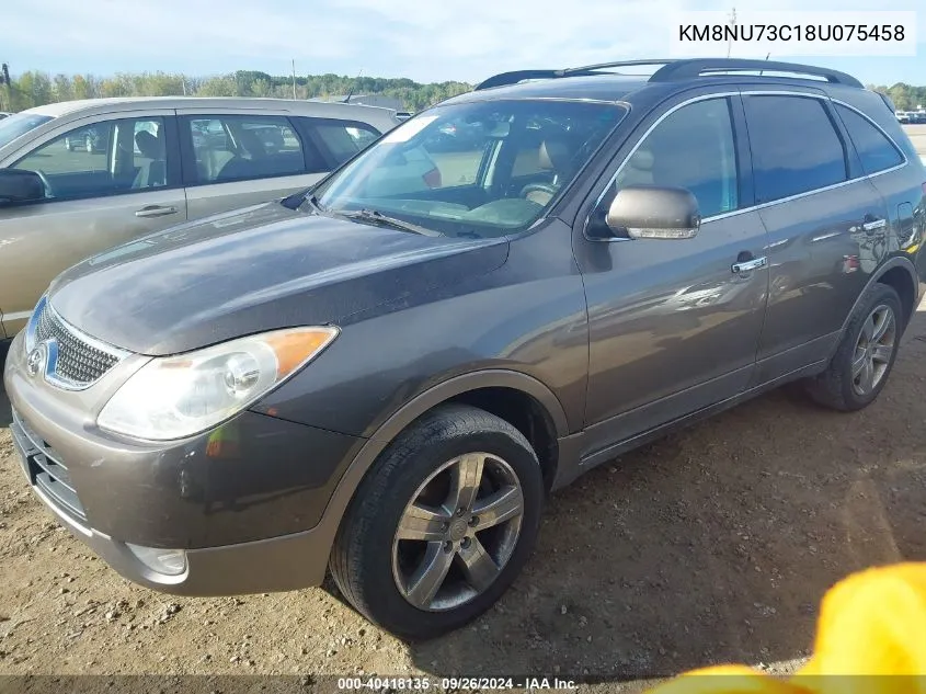 2008 Hyundai Veracruz Gls/Limited/Se VIN: KM8NU73C18U075458 Lot: 40418135