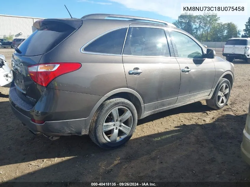 2008 Hyundai Veracruz Gls/Limited/Se VIN: KM8NU73C18U075458 Lot: 40418135