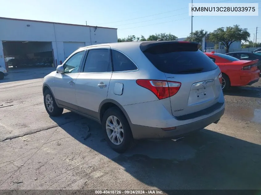 2008 Hyundai Veracruz Gls/Limited/Se VIN: KM8NU13C28U033975 Lot: 40418726