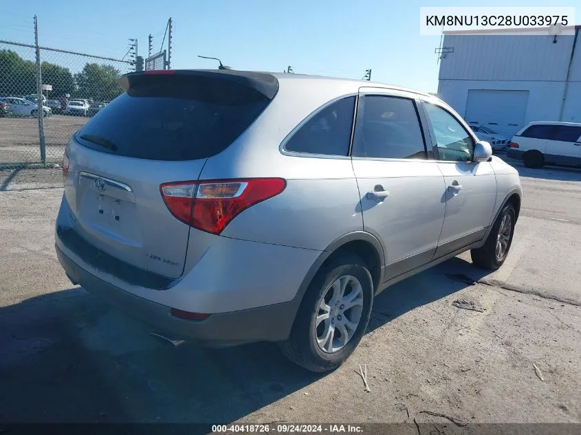 2008 Hyundai Veracruz Gls/Limited/Se VIN: KM8NU13C28U033975 Lot: 40418726