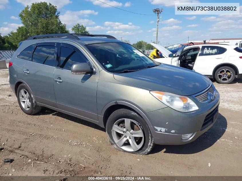 2008 Hyundai Veracruz Gls/Limited/Se VIN: KM8NU73C38U038802 Lot: 40433615