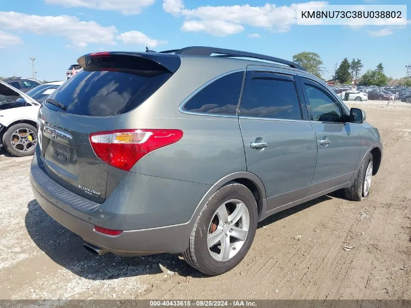 2008 Hyundai Veracruz Gls/Limited/Se VIN: KM8NU73C38U038802 Lot: 40433615