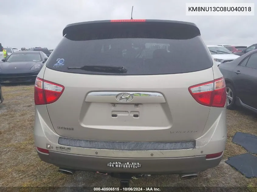 2008 Hyundai Veracruz Gls/Se/Limited VIN: KM8NU13C08U040018 Lot: 40506515