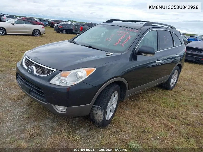 2008 Hyundai Veracruz Gls/Se/Limited VIN: KM8NU13C58U042928 Lot: 40519303