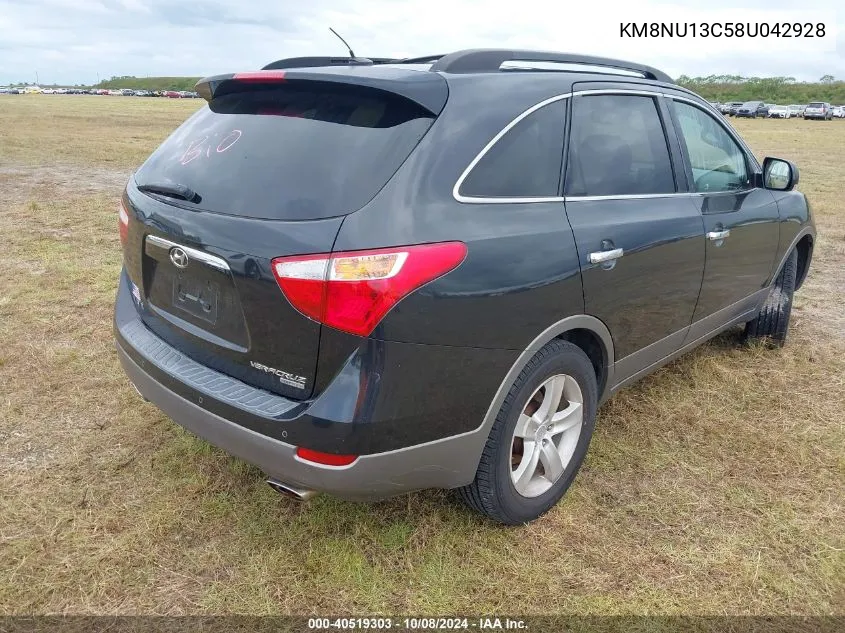 2008 Hyundai Veracruz Gls/Se/Limited VIN: KM8NU13C58U042928 Lot: 40519303