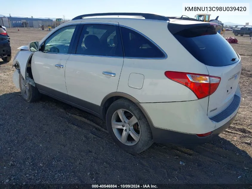 2008 Hyundai Veracruz Gls/Limited/Se VIN: KM8NU13C98U039420 Lot: 40546884