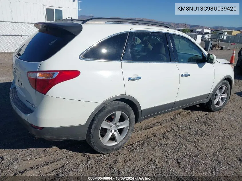 2008 Hyundai Veracruz Gls/Limited/Se VIN: KM8NU13C98U039420 Lot: 40546884