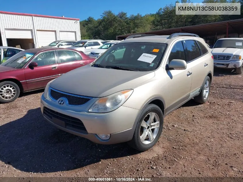 2008 Hyundai Veracruz Gls/Limited/Se VIN: KM8NU13C58U038359 Lot: 40601061