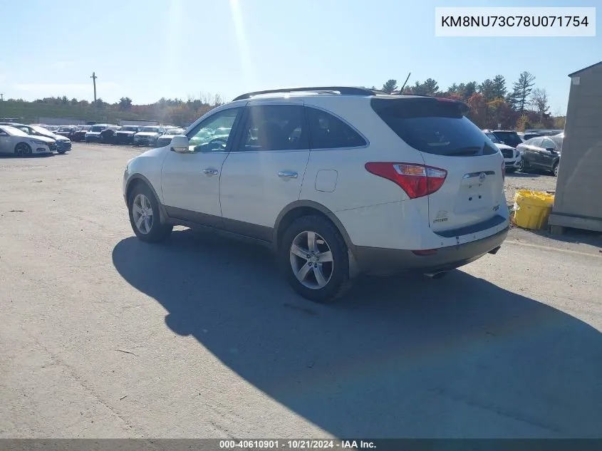 2008 Hyundai Veracruz Gls/Limited/Se VIN: KM8NU73C78U071754 Lot: 40610901