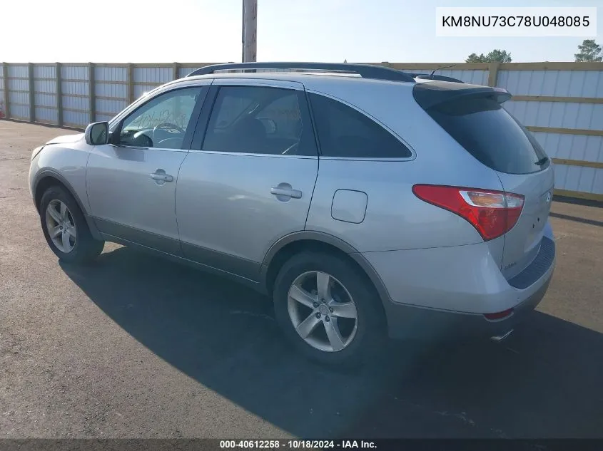 2008 Hyundai Veracruz Gls/Limited/Se VIN: KM8NU73C78U048085 Lot: 40612258