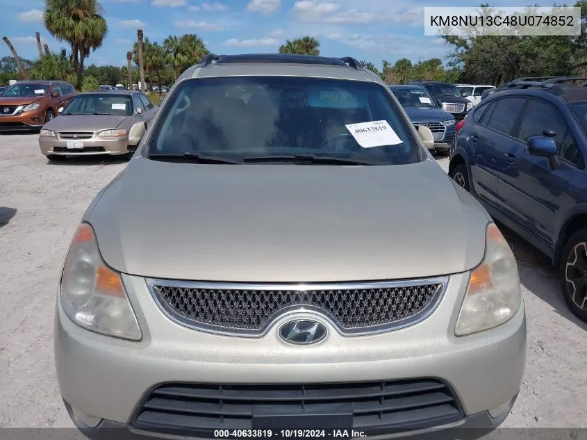 2008 Hyundai Veracruz Gls/Limited/Se VIN: KM8NU13C48U074852 Lot: 40633819