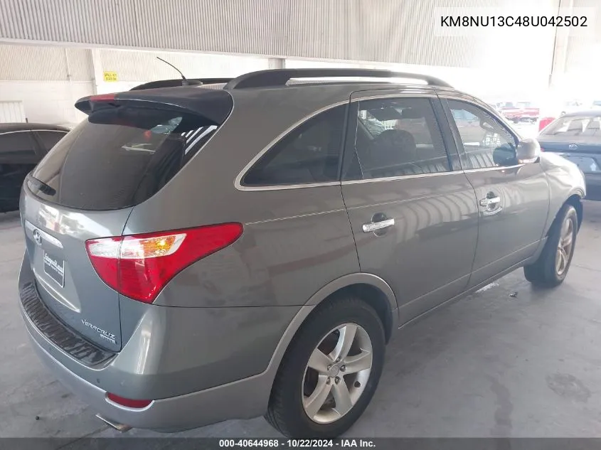 2008 Hyundai Veracruz Gls/Limited/Se VIN: KM8NU13C48U042502 Lot: 40644968