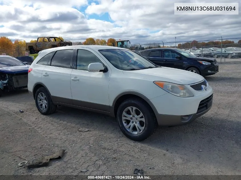 2008 Hyundai Veracruz Gls/Limited/Se VIN: KM8NU13C68U031694 Lot: 40697421