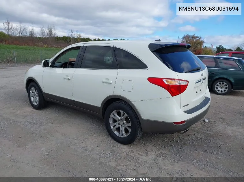 2008 Hyundai Veracruz Gls/Limited/Se VIN: KM8NU13C68U031694 Lot: 40697421