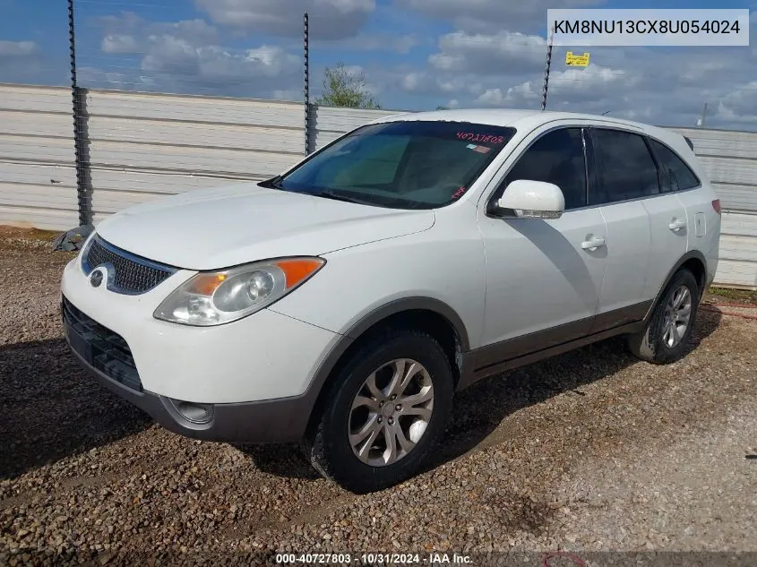 2008 Hyundai Veracruz Gls/Limited/Se VIN: KM8NU13CX8U054024 Lot: 40727803