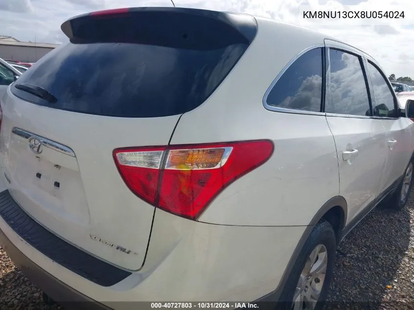 2008 Hyundai Veracruz Gls/Limited/Se VIN: KM8NU13CX8U054024 Lot: 40727803