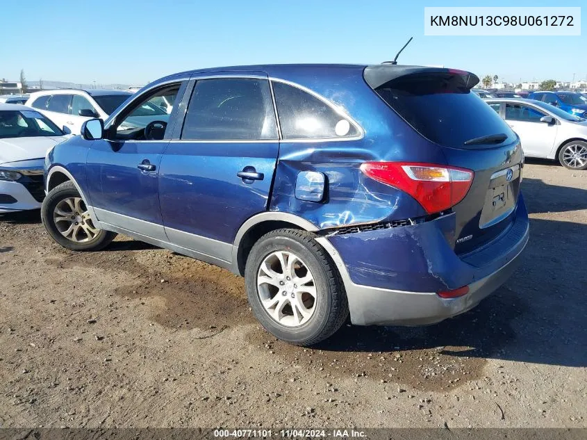 2008 Hyundai Veracruz Gls/Limited/Se VIN: KM8NU13C98U061272 Lot: 40771101