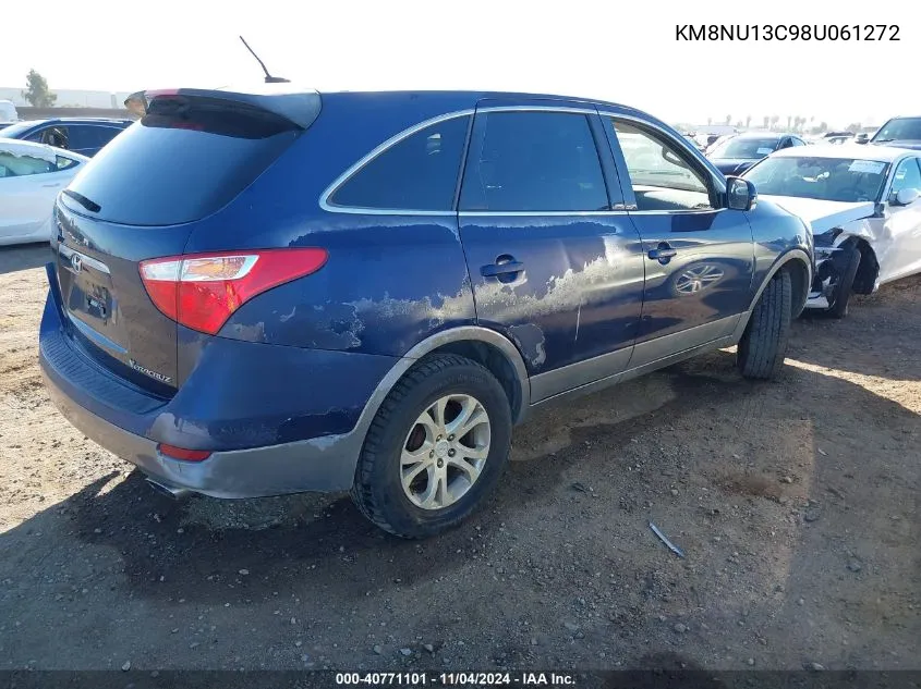 2008 Hyundai Veracruz Gls/Limited/Se VIN: KM8NU13C98U061272 Lot: 40771101