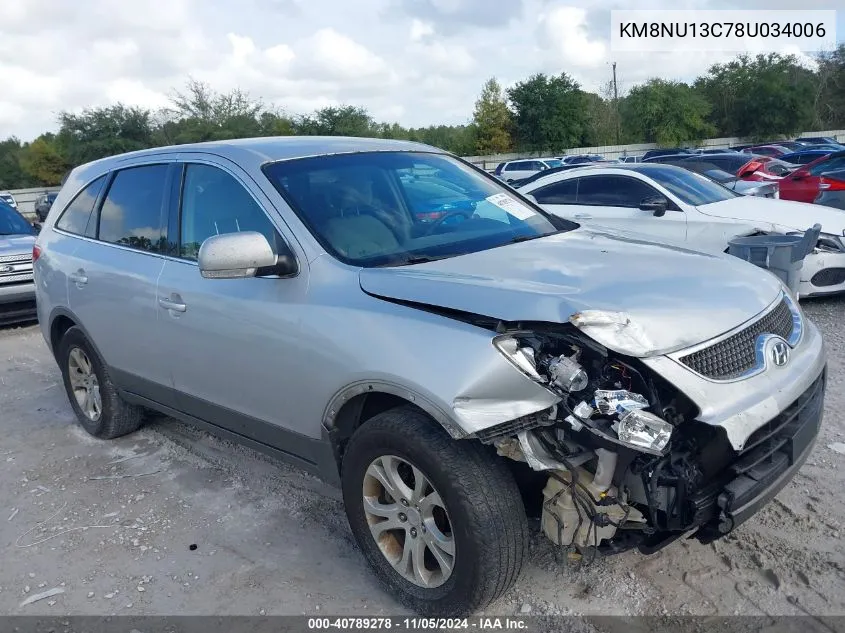 2008 Hyundai Veracruz Gls/Limited/Se VIN: KM8NU13C78U034006 Lot: 40789278