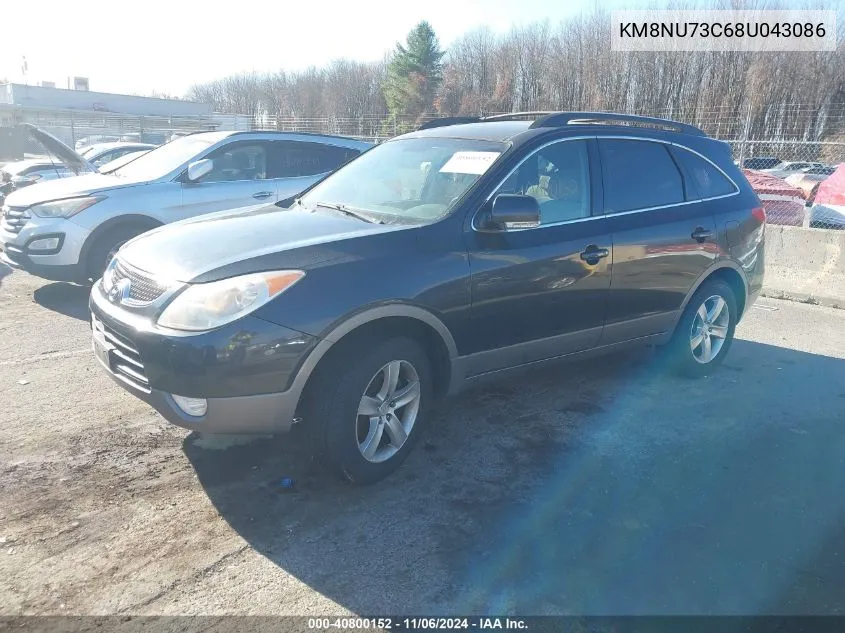 2008 Hyundai Veracruz Gls/Limited/Se VIN: KM8NU73C68U043086 Lot: 40800152