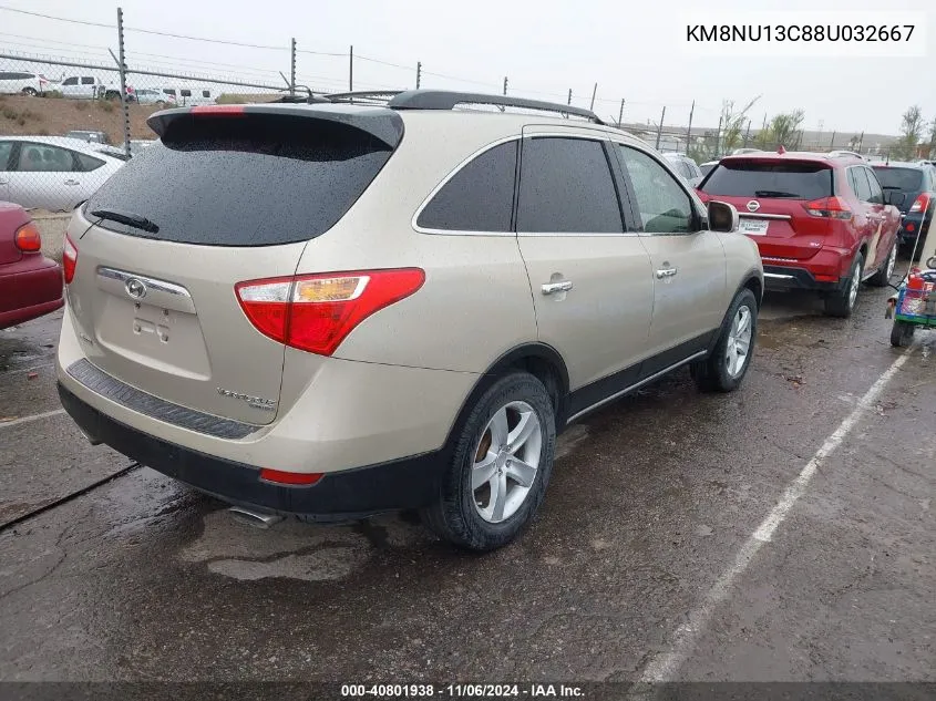 2008 Hyundai Veracruz Gls/Limited/Se VIN: KM8NU13C88U032667 Lot: 40801938