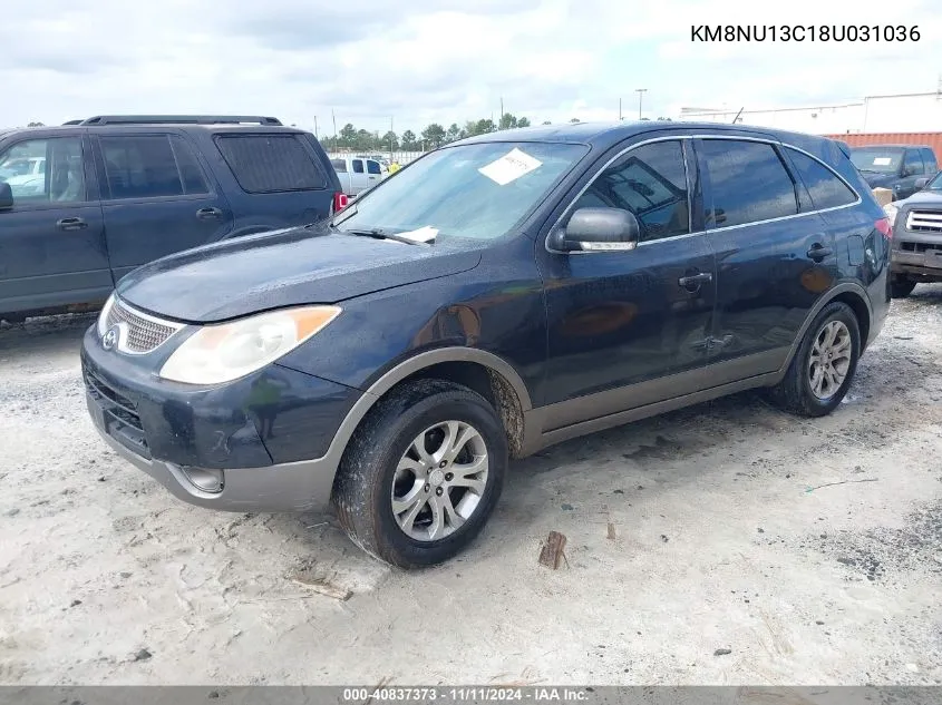 2008 Hyundai Veracruz Gls/Limited/Se VIN: KM8NU13C18U031036 Lot: 40837373