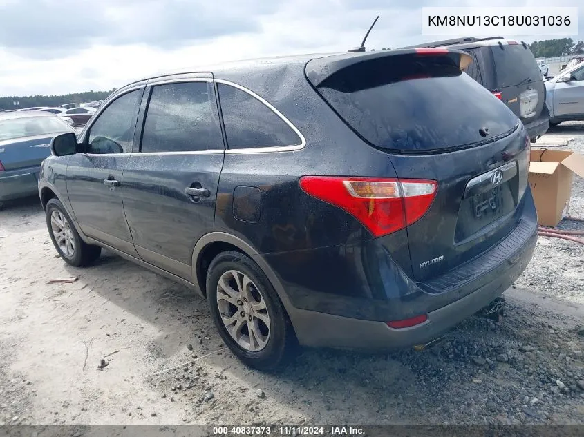 2008 Hyundai Veracruz Gls/Limited/Se VIN: KM8NU13C18U031036 Lot: 40837373