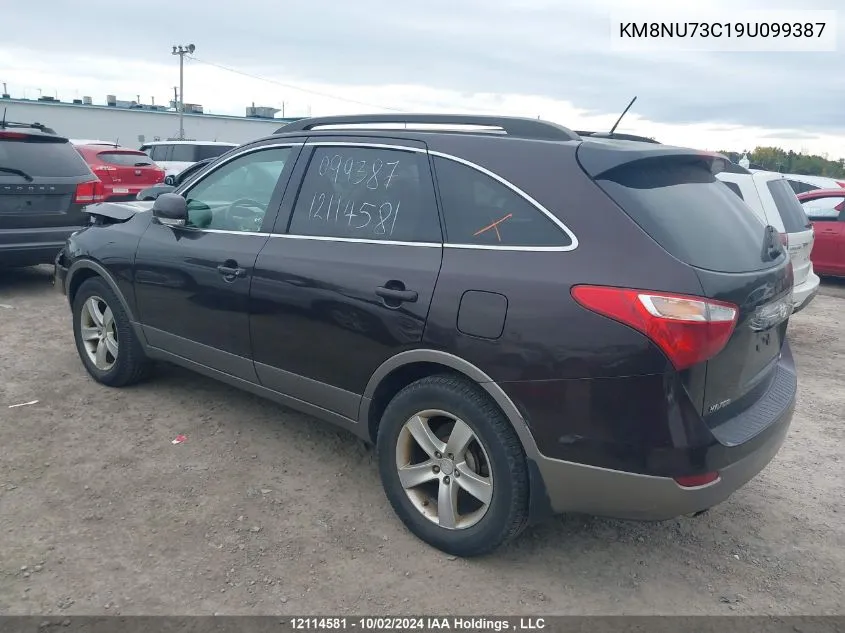 2009 Hyundai Veracruz VIN: KM8NU73C19U099387 Lot: 12114581