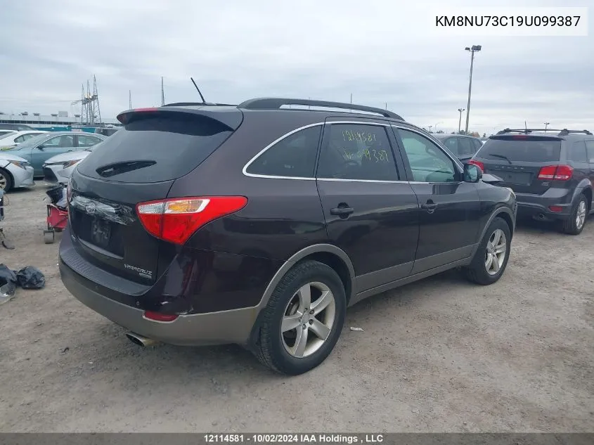 2009 Hyundai Veracruz VIN: KM8NU73C19U099387 Lot: 12114581