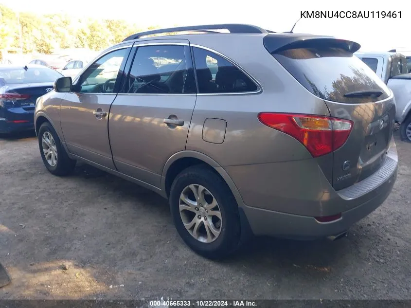 2010 Hyundai Veracruz Gls VIN: KM8NU4CC8AU119461 Lot: 40665333