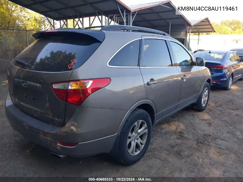 2010 Hyundai Veracruz Gls VIN: KM8NU4CC8AU119461 Lot: 40665333