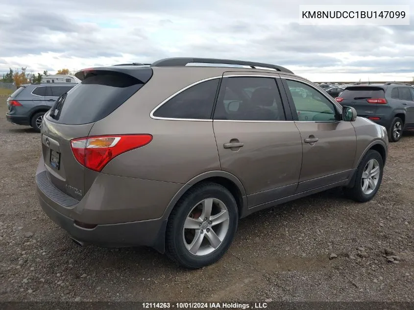 2011 Hyundai Veracruz Gls/Limited VIN: KM8NUDCC1BU147099 Lot: 12114263