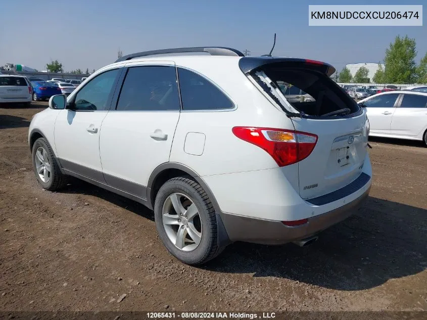 2012 Hyundai Veracruz Gls/Limited VIN: KM8NUDCCXCU206474 Lot: 12065431