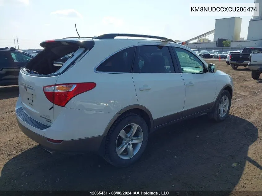 2012 Hyundai Veracruz Gls/Limited VIN: KM8NUDCCXCU206474 Lot: 12065431