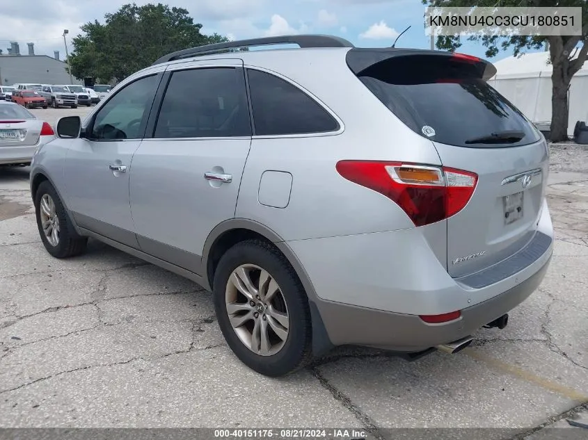 2012 Hyundai Veracruz Limited VIN: KM8NU4CC3CU180851 Lot: 40151175