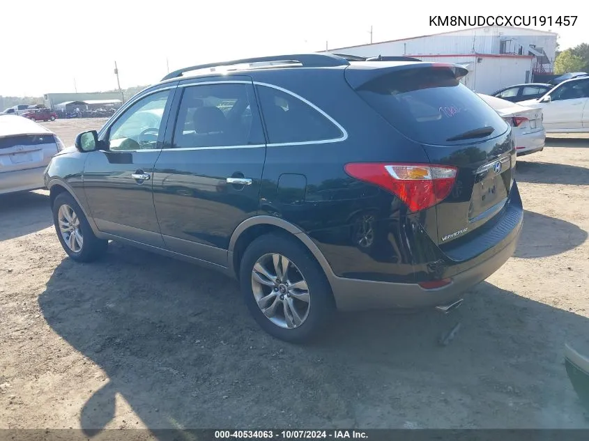 2012 Hyundai Veracruz Limited VIN: KM8NUDCCXCU191457 Lot: 40534063