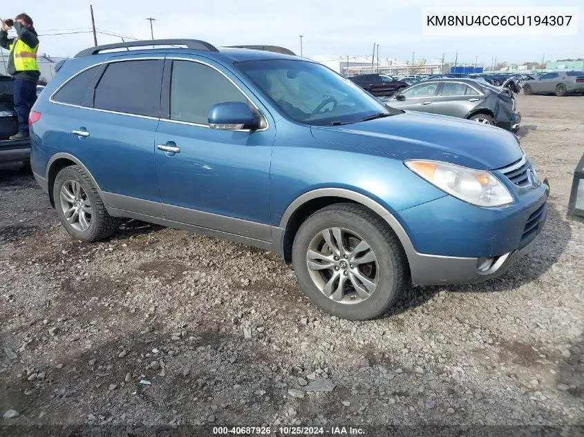 2012 Hyundai Veracruz Limited VIN: KM8NU4CC6CU194307 Lot: 40687926