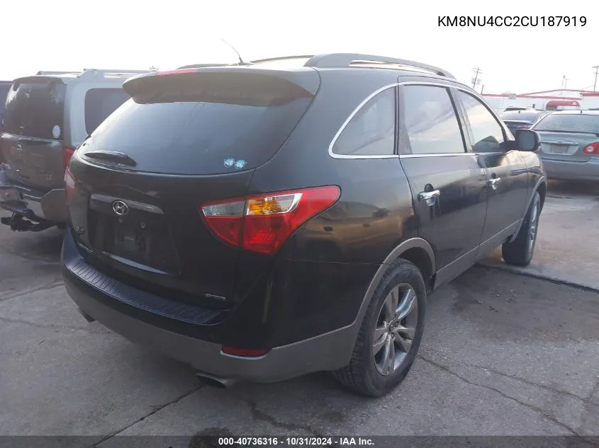 2012 Hyundai Veracruz Limited VIN: KM8NU4CC2CU187919 Lot: 40736316