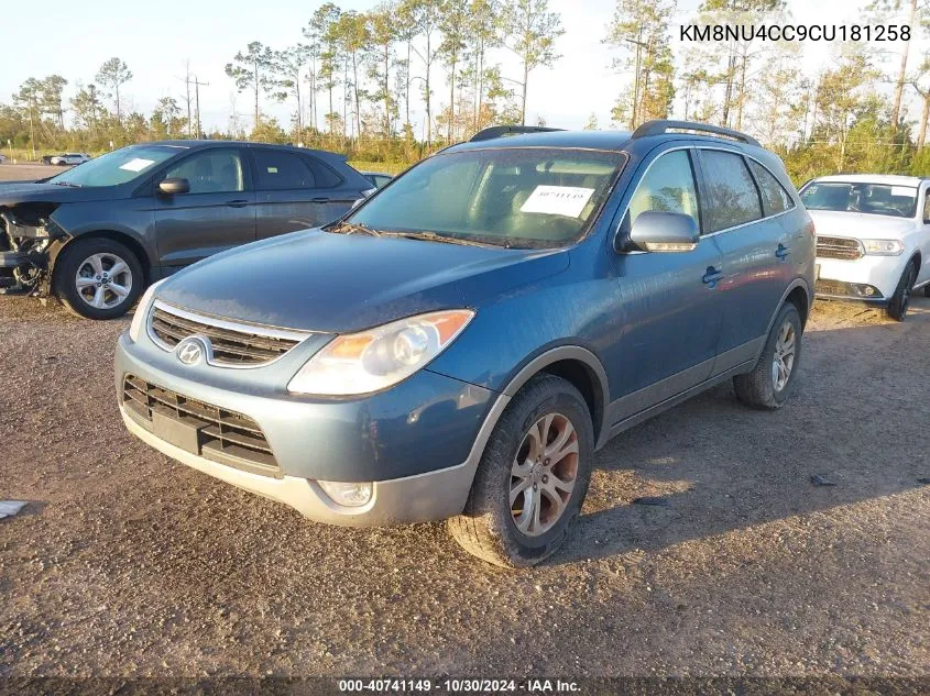 2012 Hyundai Veracruz Gls VIN: KM8NU4CC9CU181258 Lot: 40741149