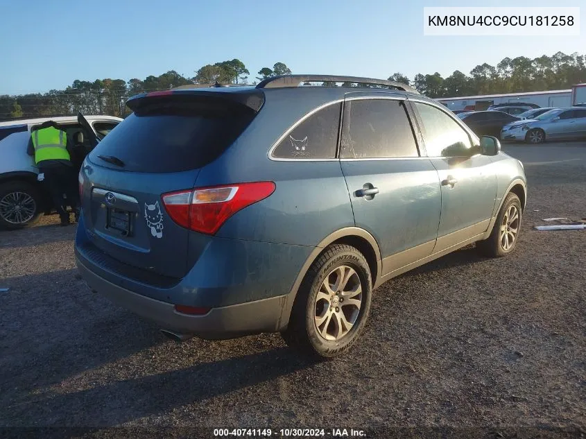 2012 Hyundai Veracruz Gls VIN: KM8NU4CC9CU181258 Lot: 40741149