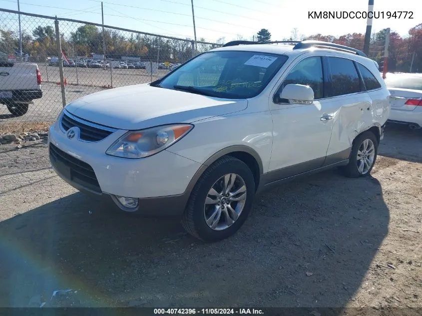 2012 Hyundai Veracruz Limited VIN: KM8NUDCC0CU194772 Lot: 40742396