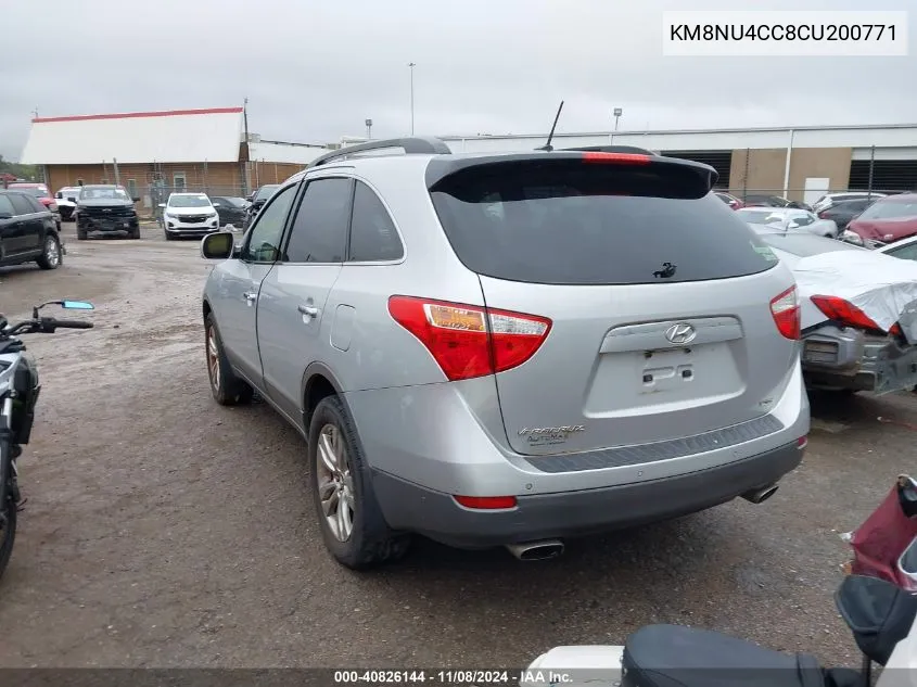 2012 Hyundai Veracruz Limited VIN: KM8NU4CC8CU200771 Lot: 40826144