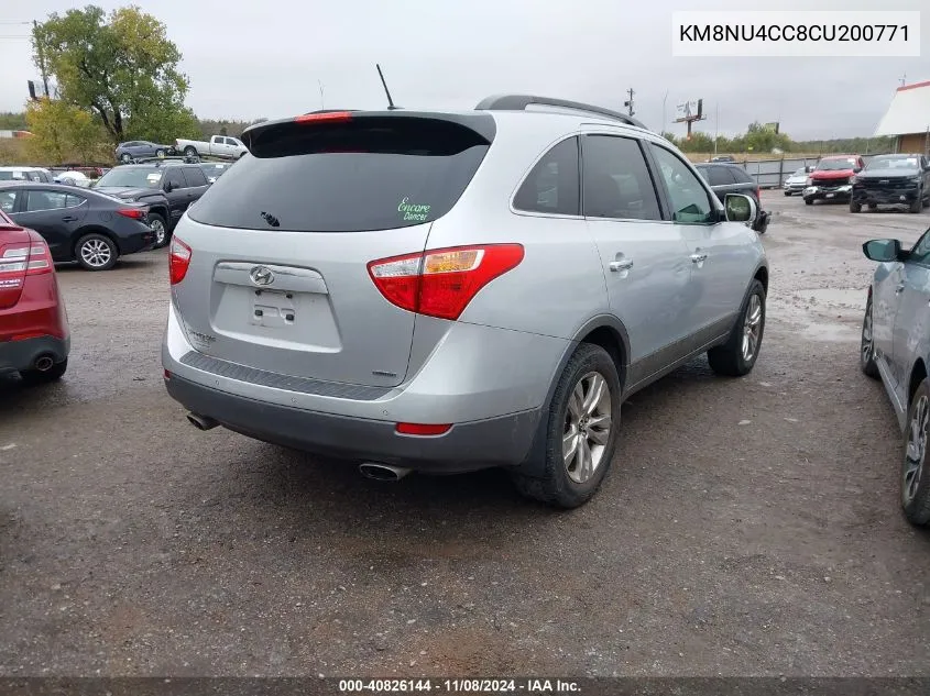 2012 Hyundai Veracruz Limited VIN: KM8NU4CC8CU200771 Lot: 40826144