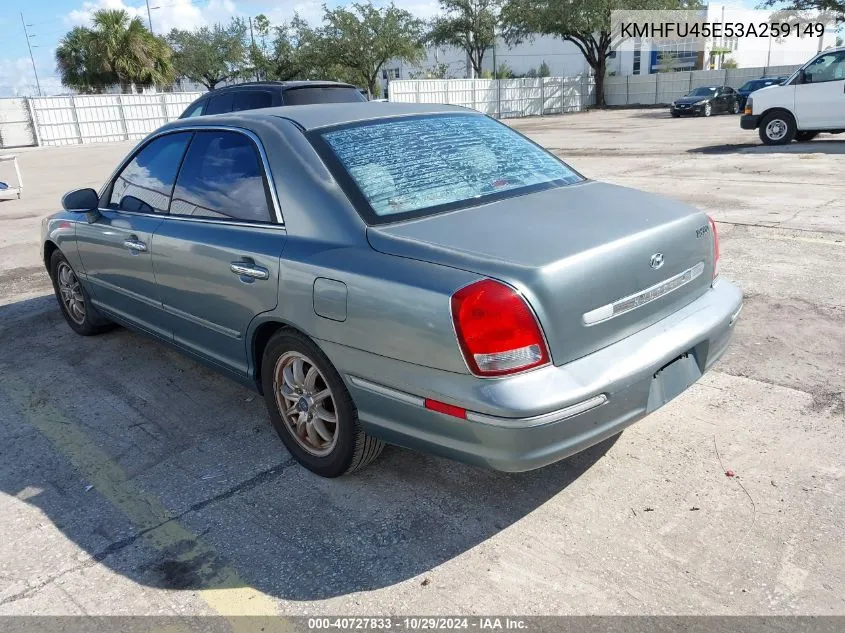 2003 Hyundai Xg350 L VIN: KMHFU45E53A259149 Lot: 40727833