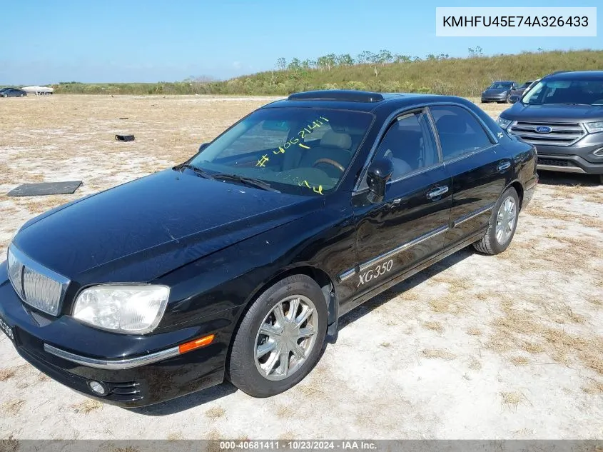 2004 Hyundai Xg350 L VIN: KMHFU45E74A326433 Lot: 40681411