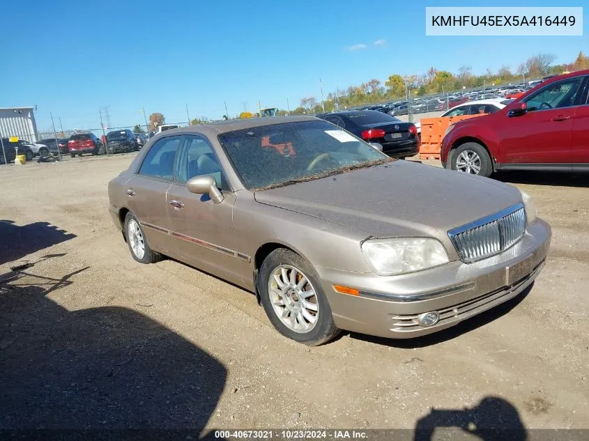 2005 Hyundai Xg350 L VIN: KMHFU45EX5A416449 Lot: 40673021