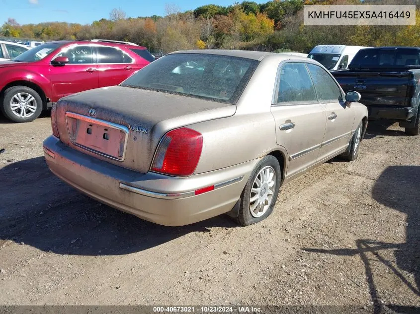 2005 Hyundai Xg350 L VIN: KMHFU45EX5A416449 Lot: 40673021